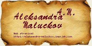 Aleksandra Maluckov vizit kartica